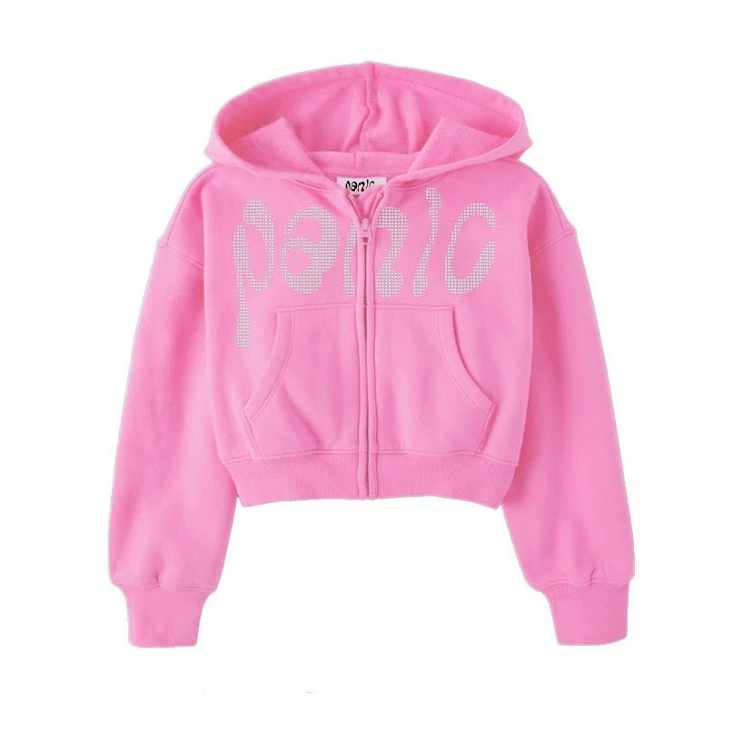 Bubblegum Cropped Hoodie Zip-Up