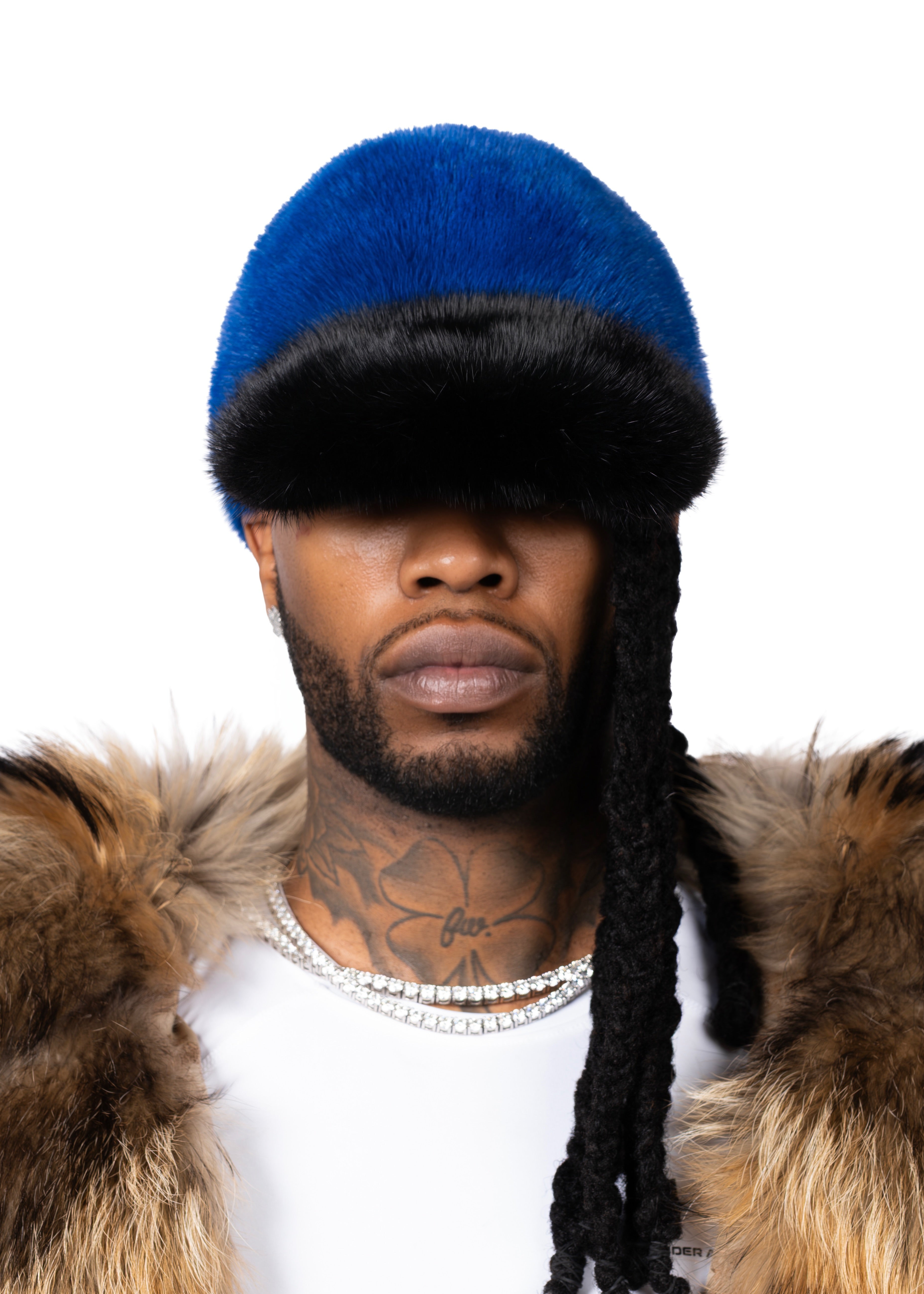 Blue Mink Cap