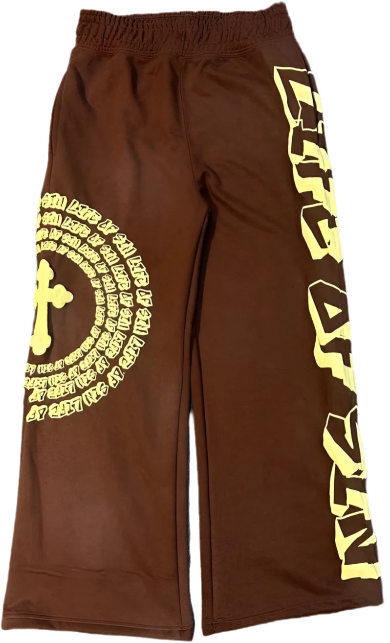 Brown Graffiti Sweats