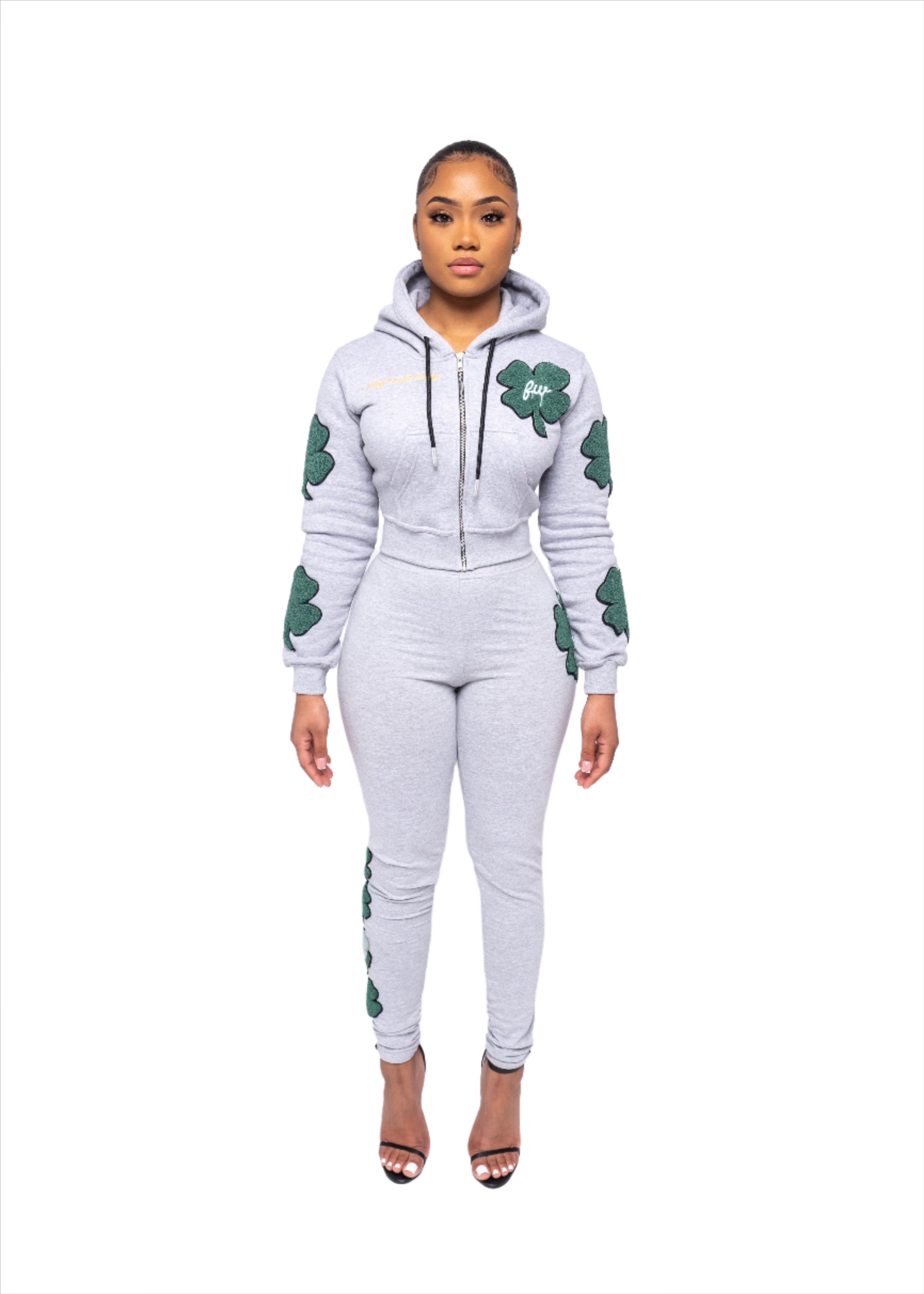 Gray Clover Patch Hoodie V2