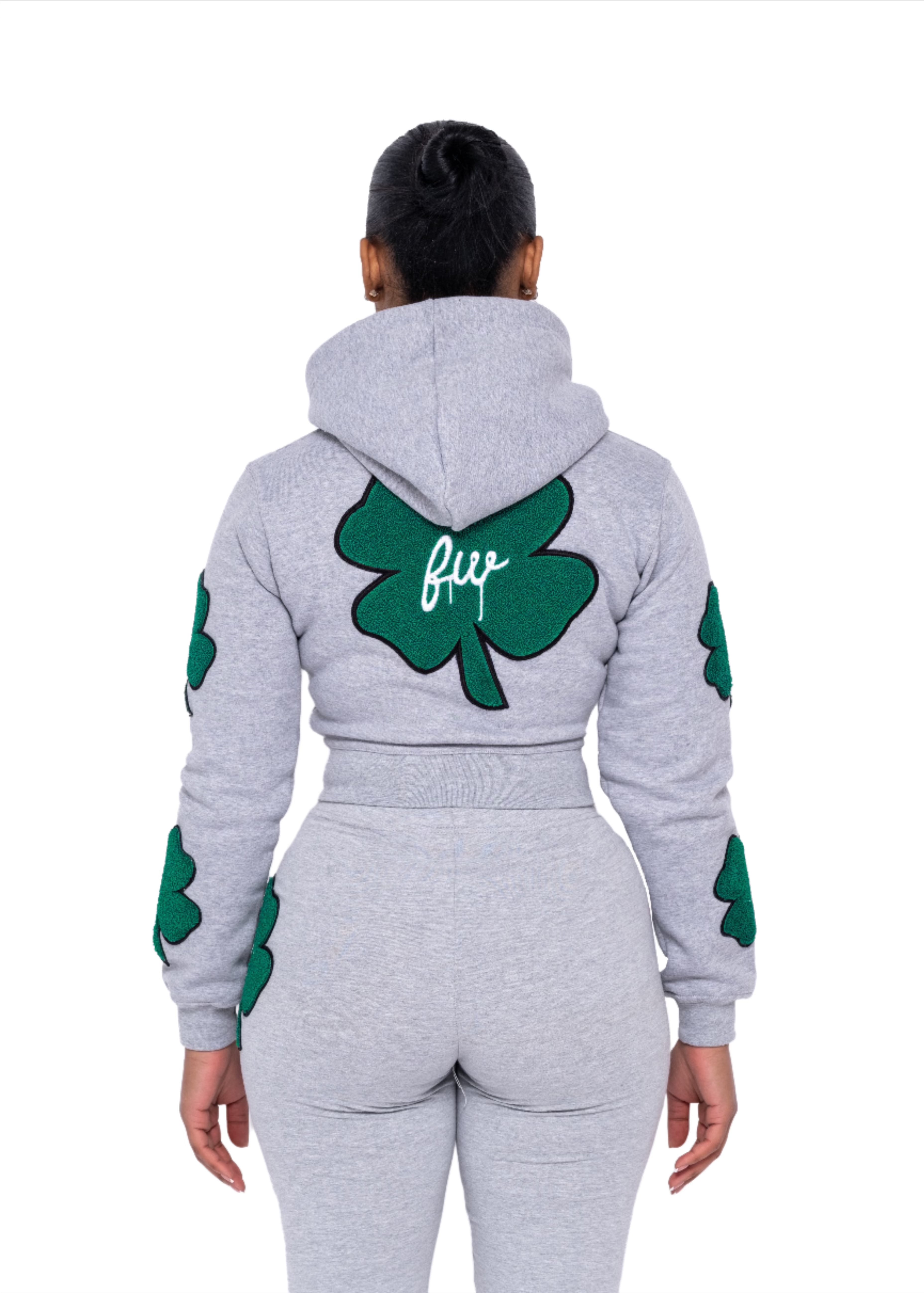 Gray Clover Patch Hoodie V2