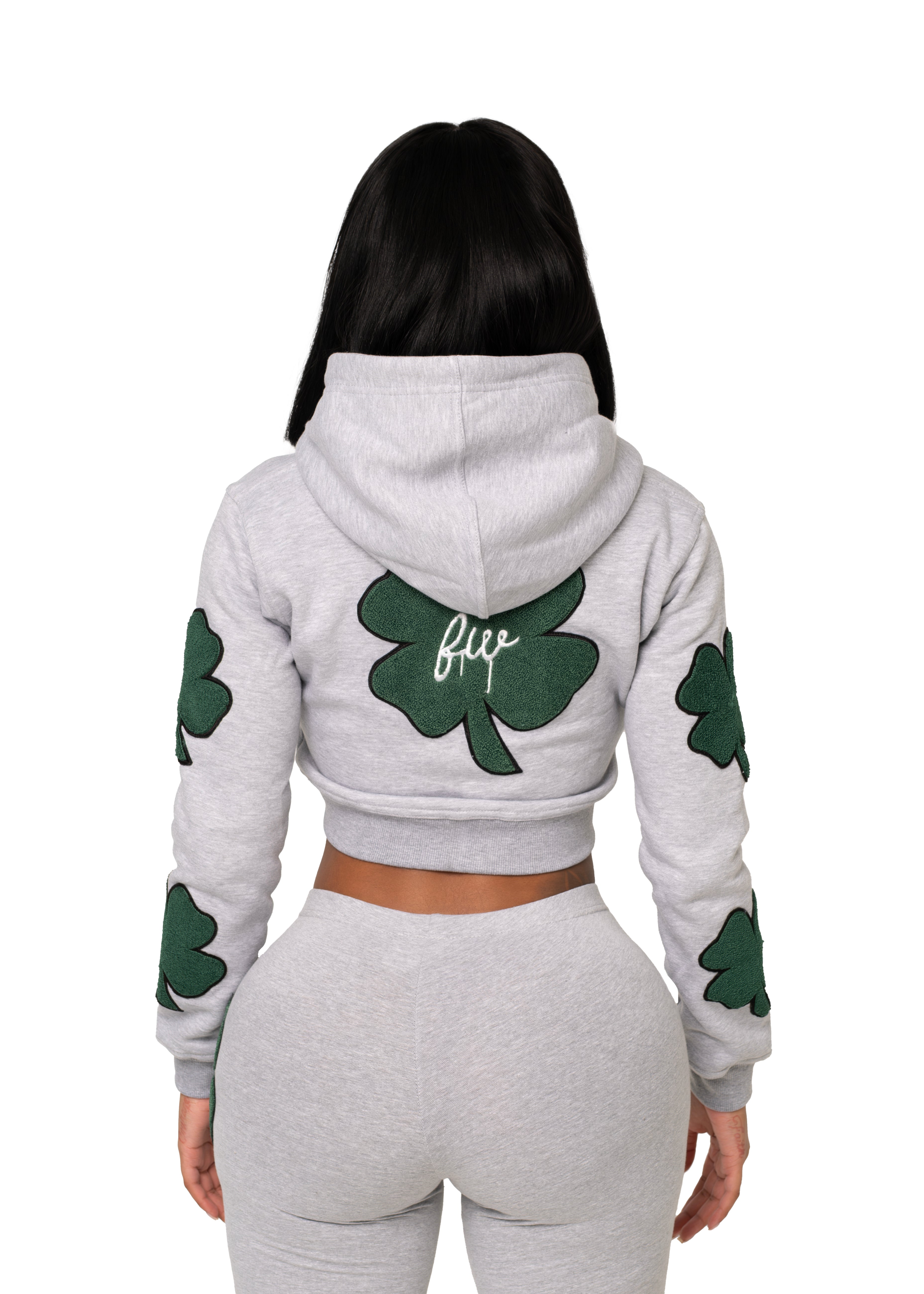 Gray Clover Patch Hoodie V2