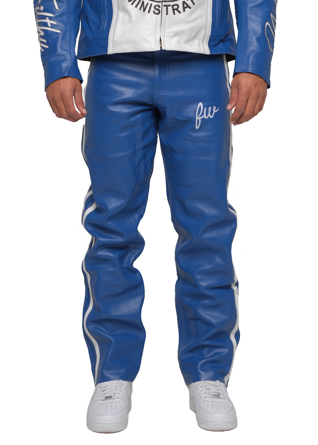 Blue Leather Pants