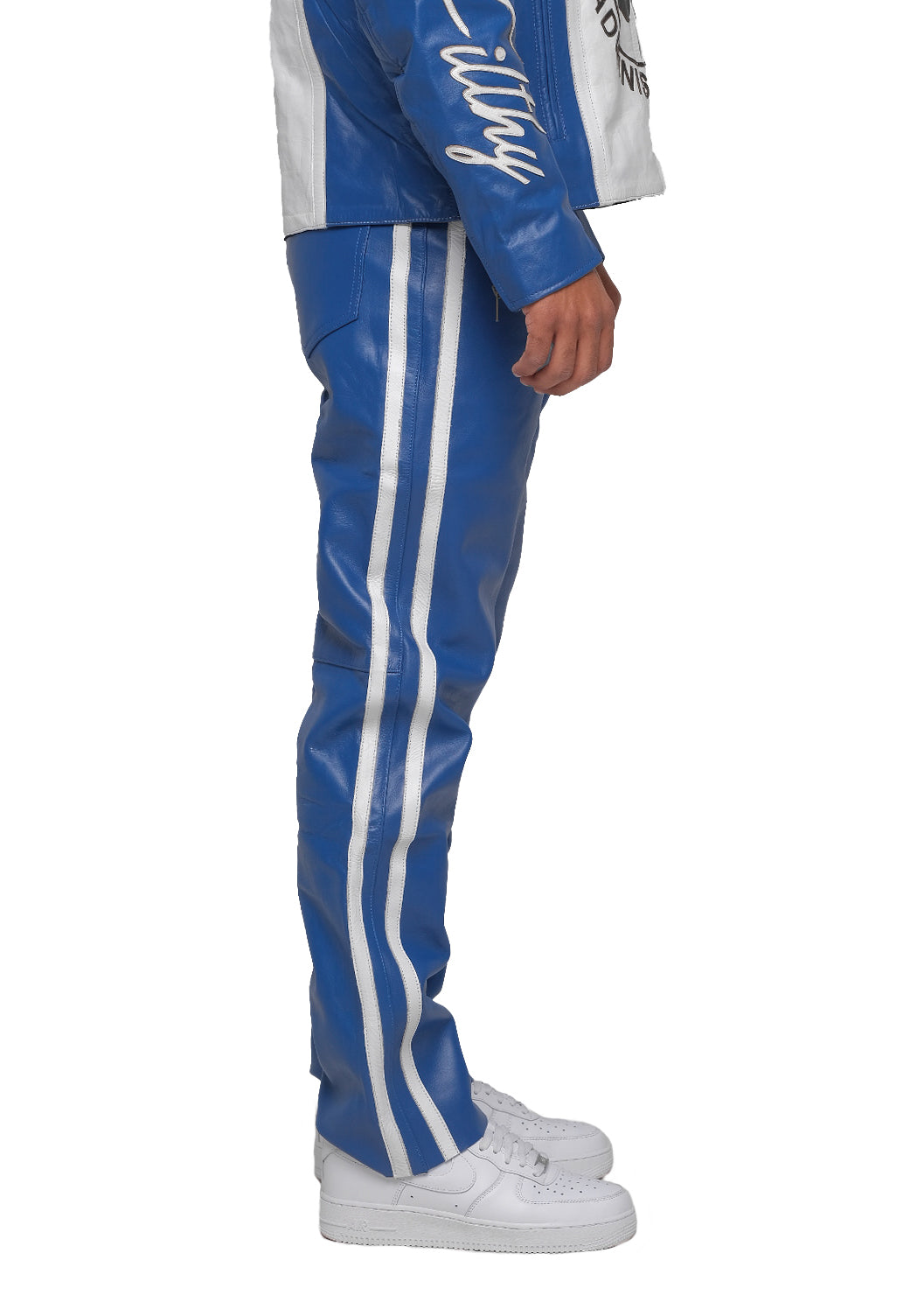 Blue Leather Pants