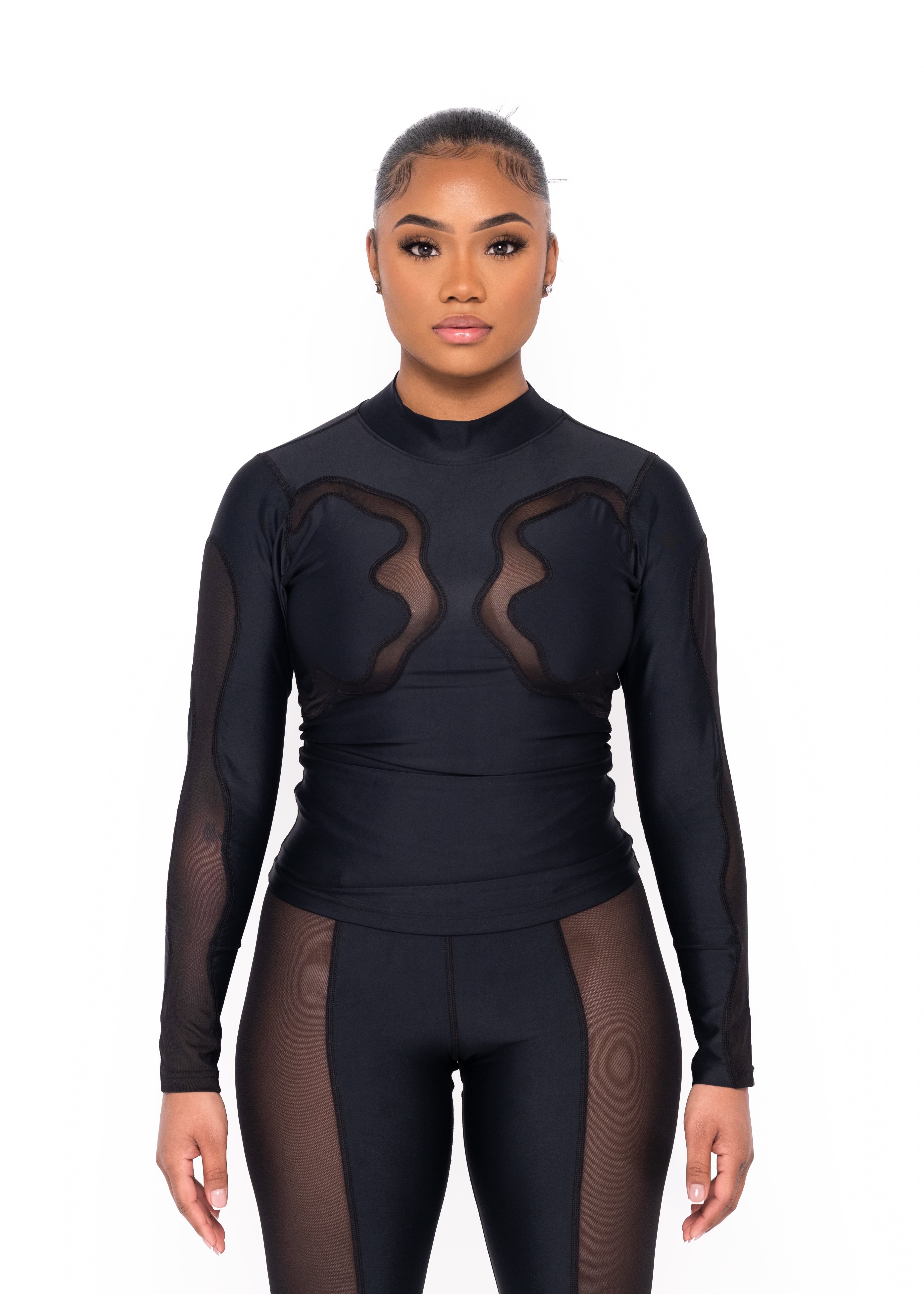 Mesh Long Sleeve Top