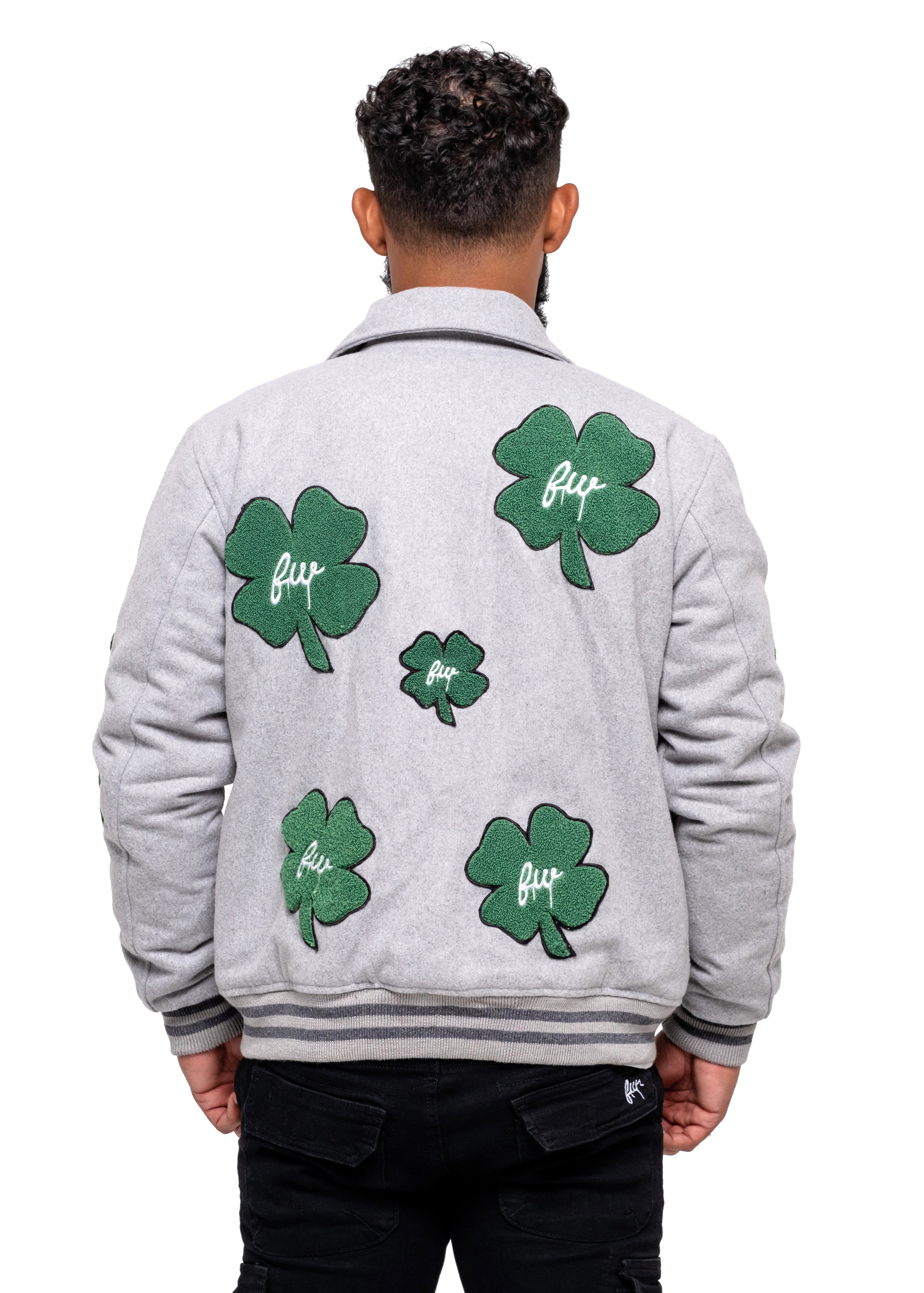 Clover Patch Wool Varsity Jacket