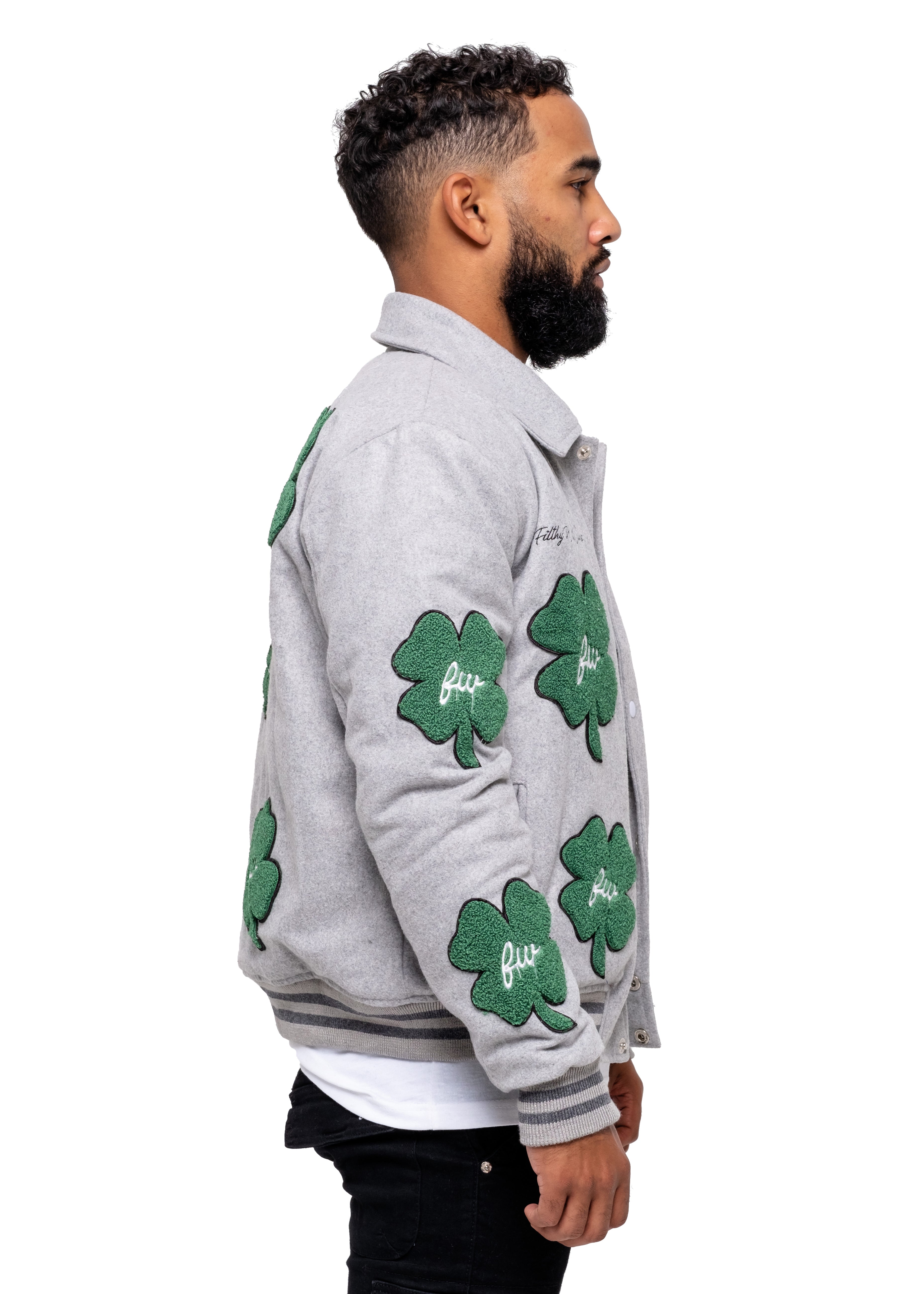 Clover Patch Wool Varsity Jacket