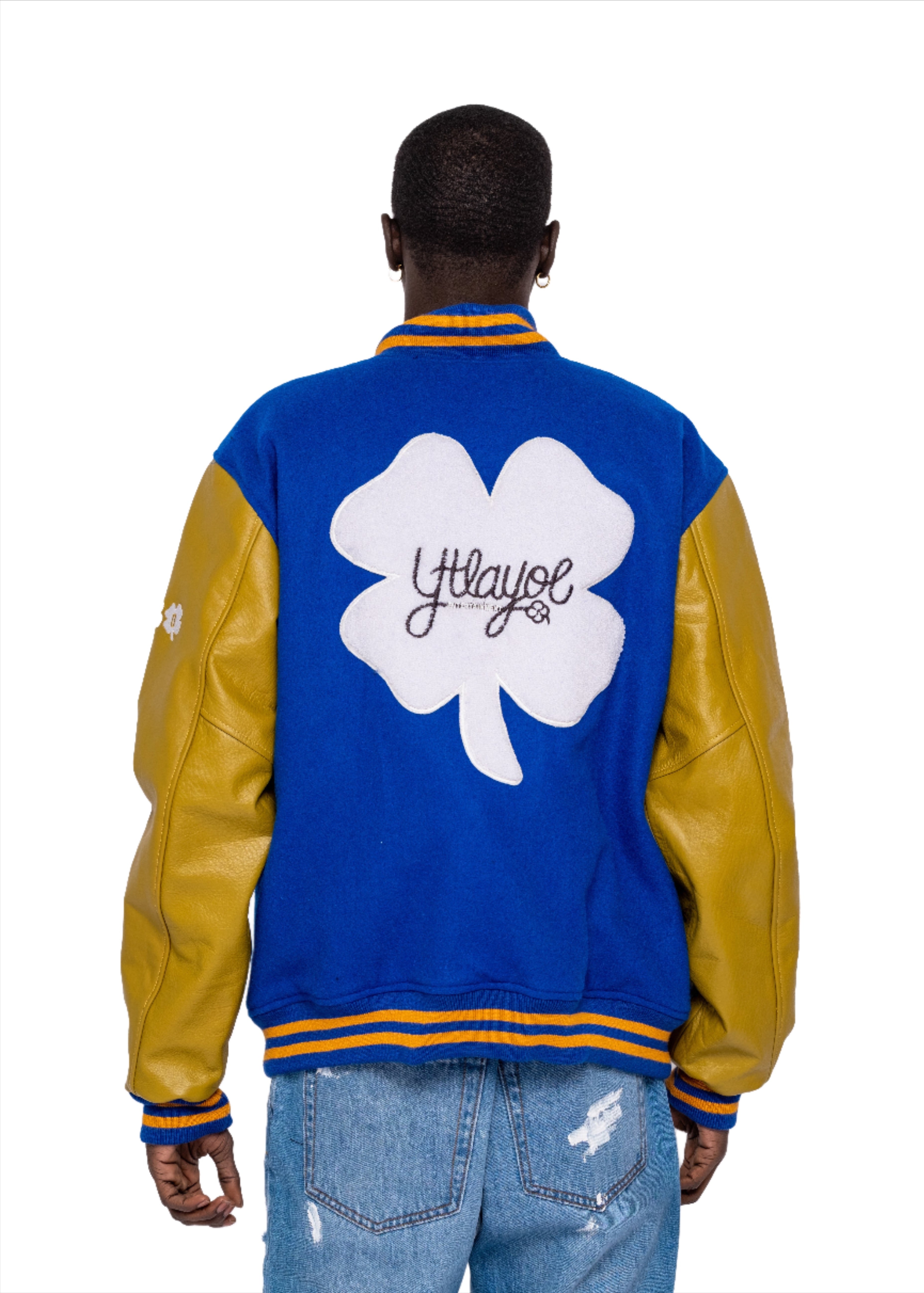 Royal Blue Leather Varsity Jacket