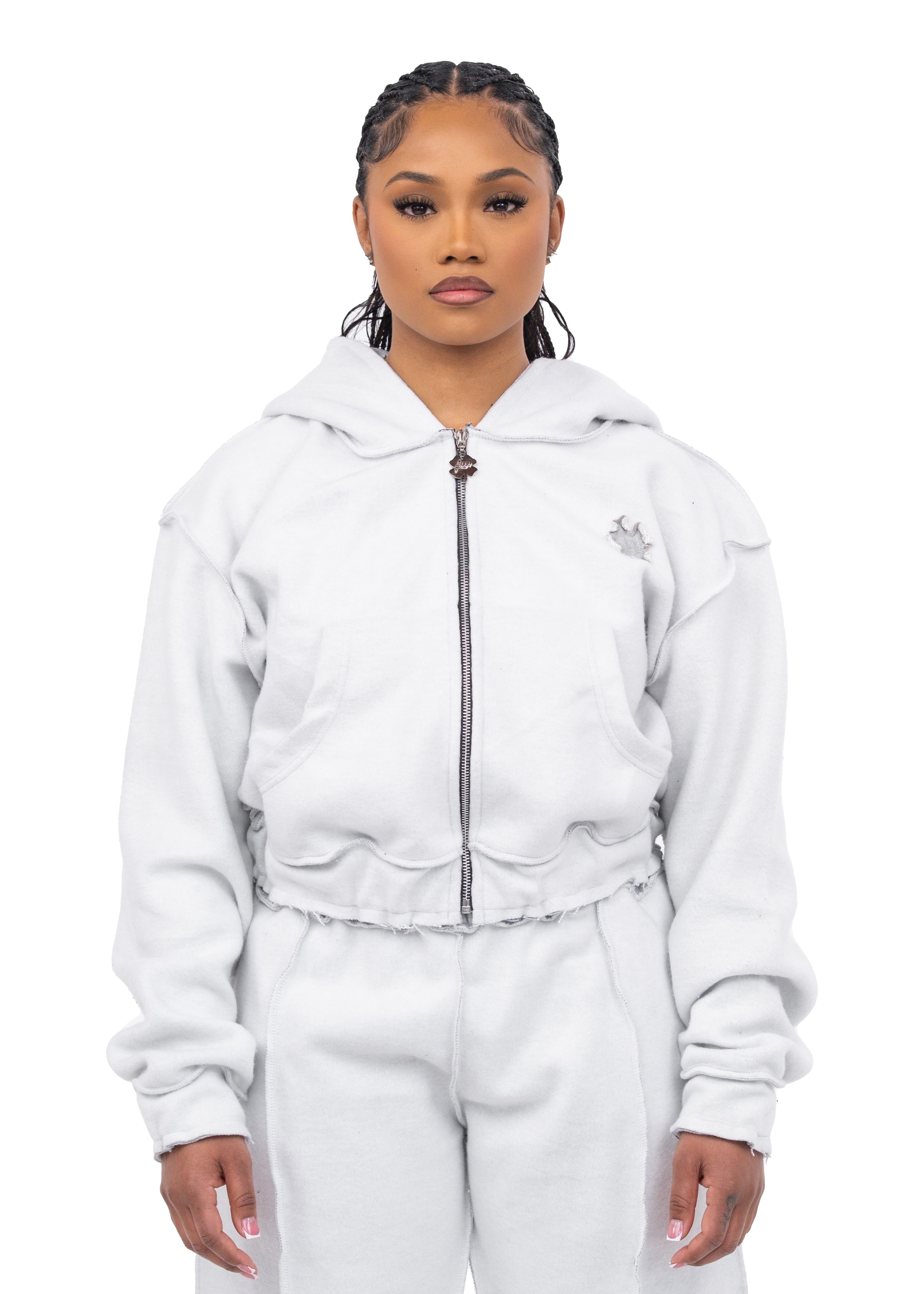 Inside out crop hoodie