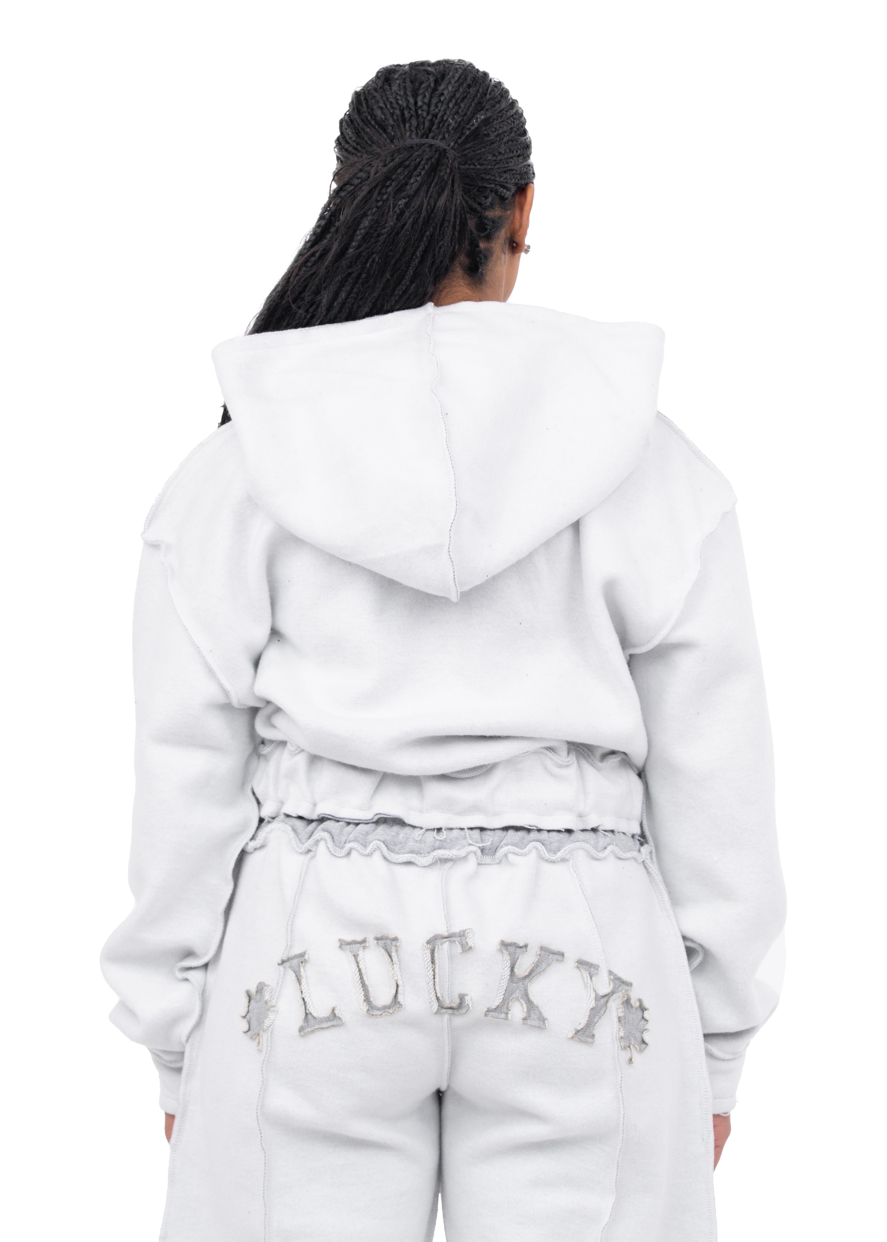Inside out crop hoodie