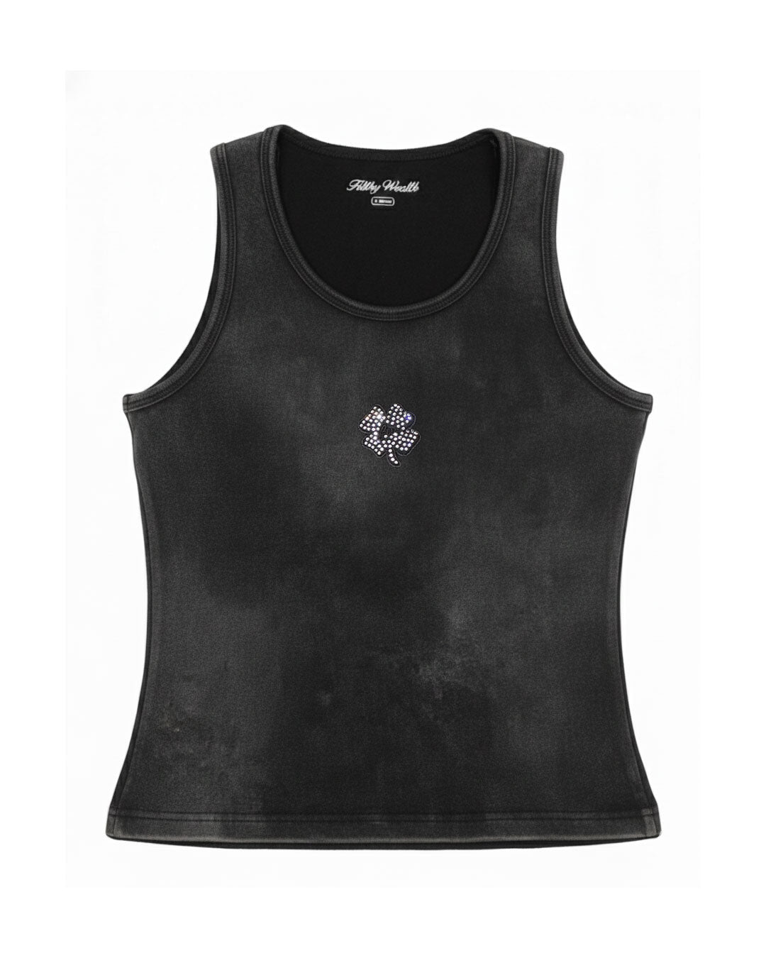 Acid Wash Tank Top Diamond Clover