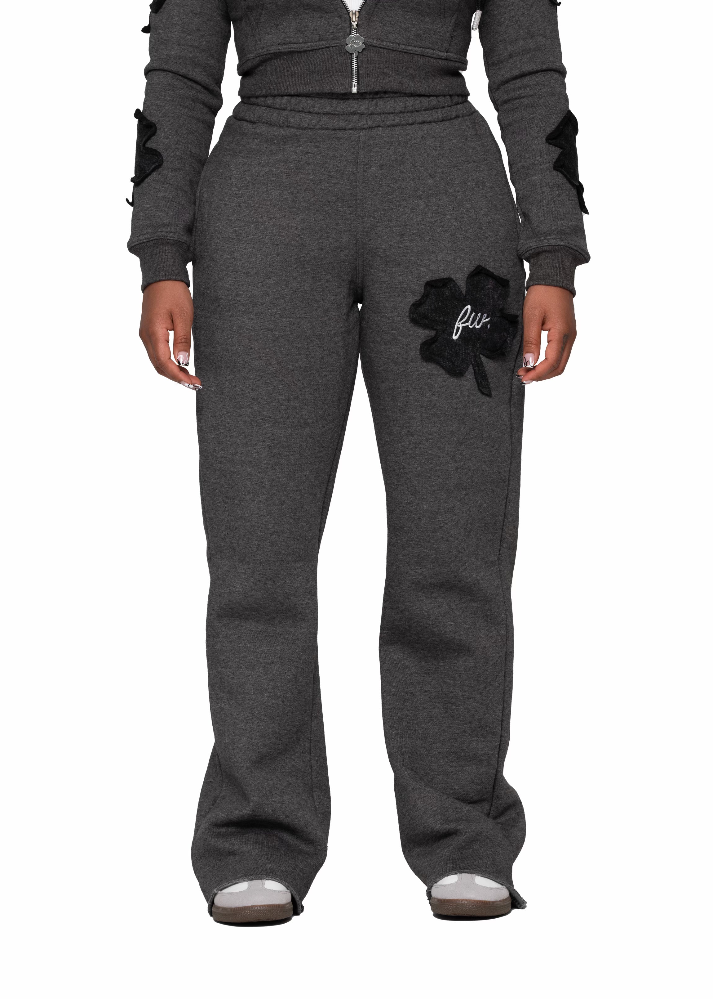 Stitched Clover Flare Sweatpants