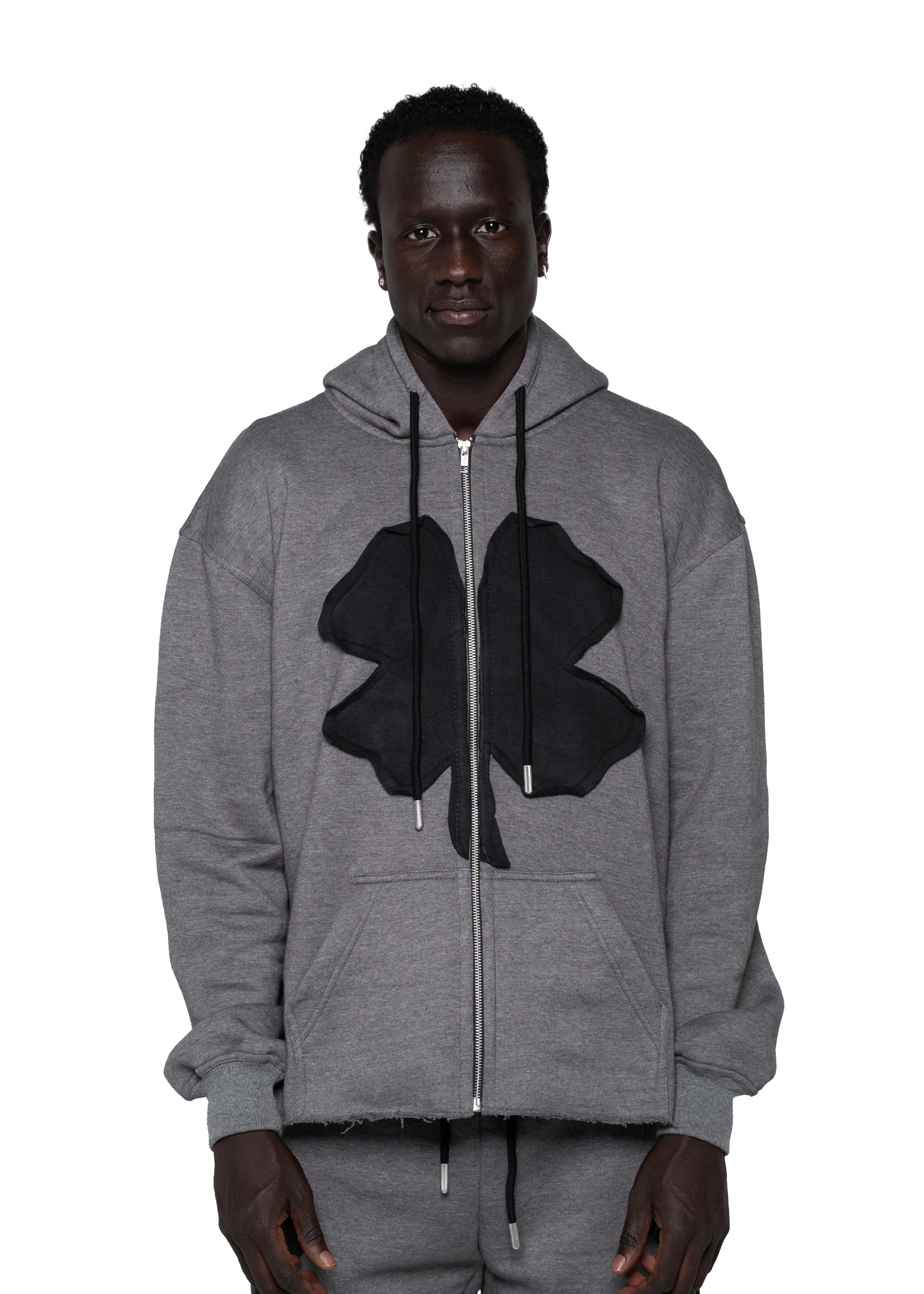 Stitched Clover Hoodie Heathered Gray