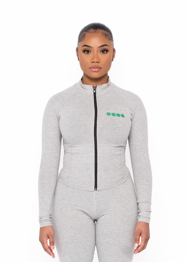 Gray Full Zip Shirt