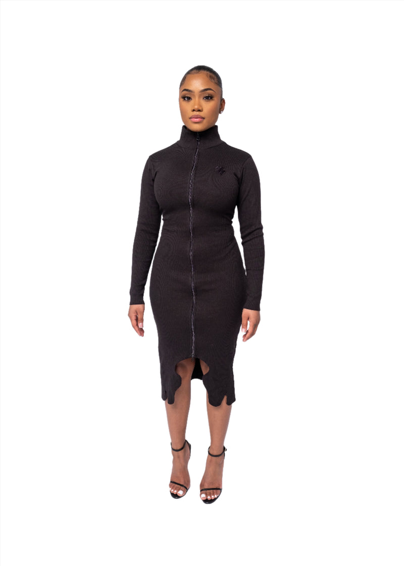 Black Ribbed Dress