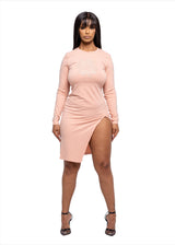 Nude Slit Dress