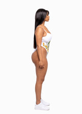 White Spaghetti Strap Dragon Bodysuit