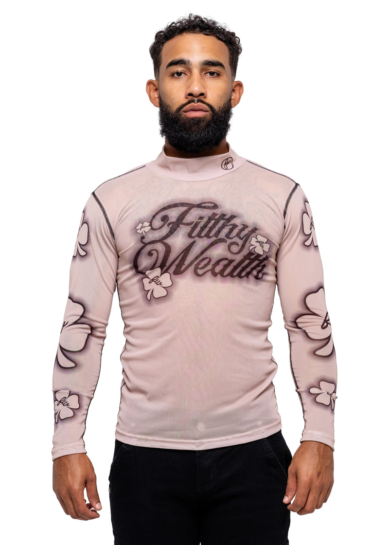 Mesh Tattoo Long Sleeve Shirt