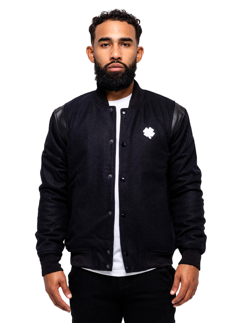 Black Wool Varsity Jacket