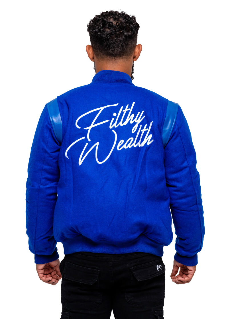 Blue Wool Varsity Jacket