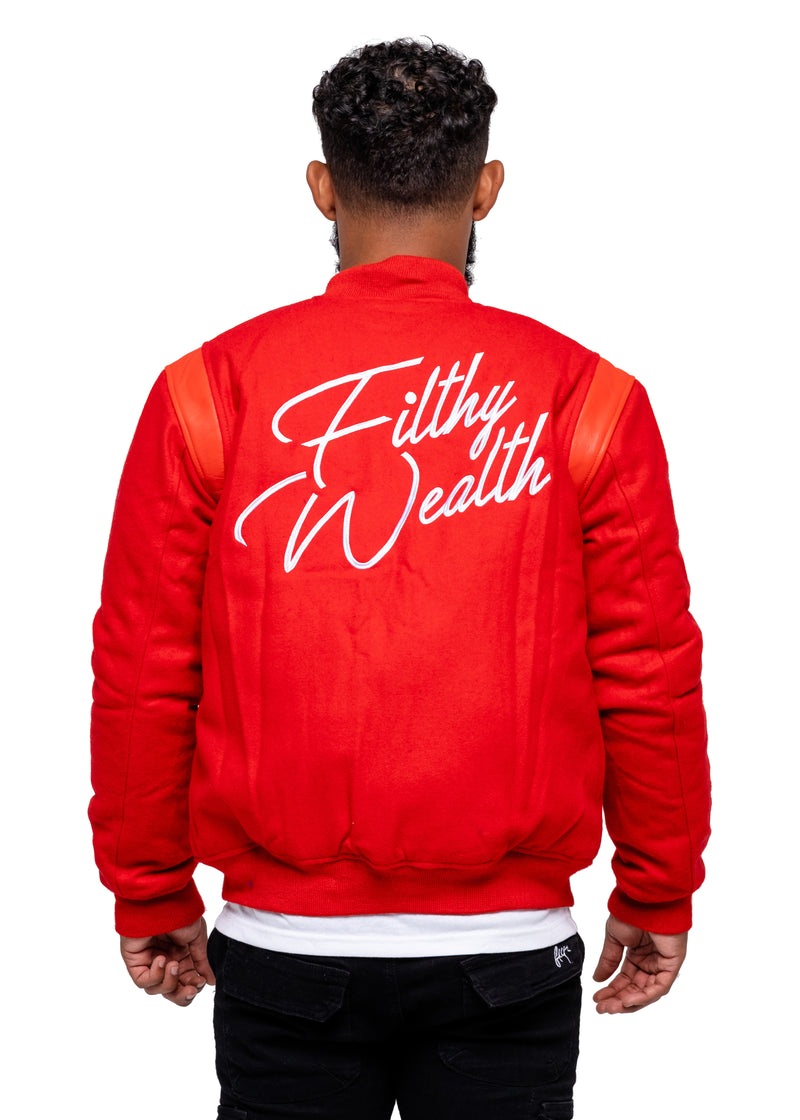 Red Wool Varsity Jacket