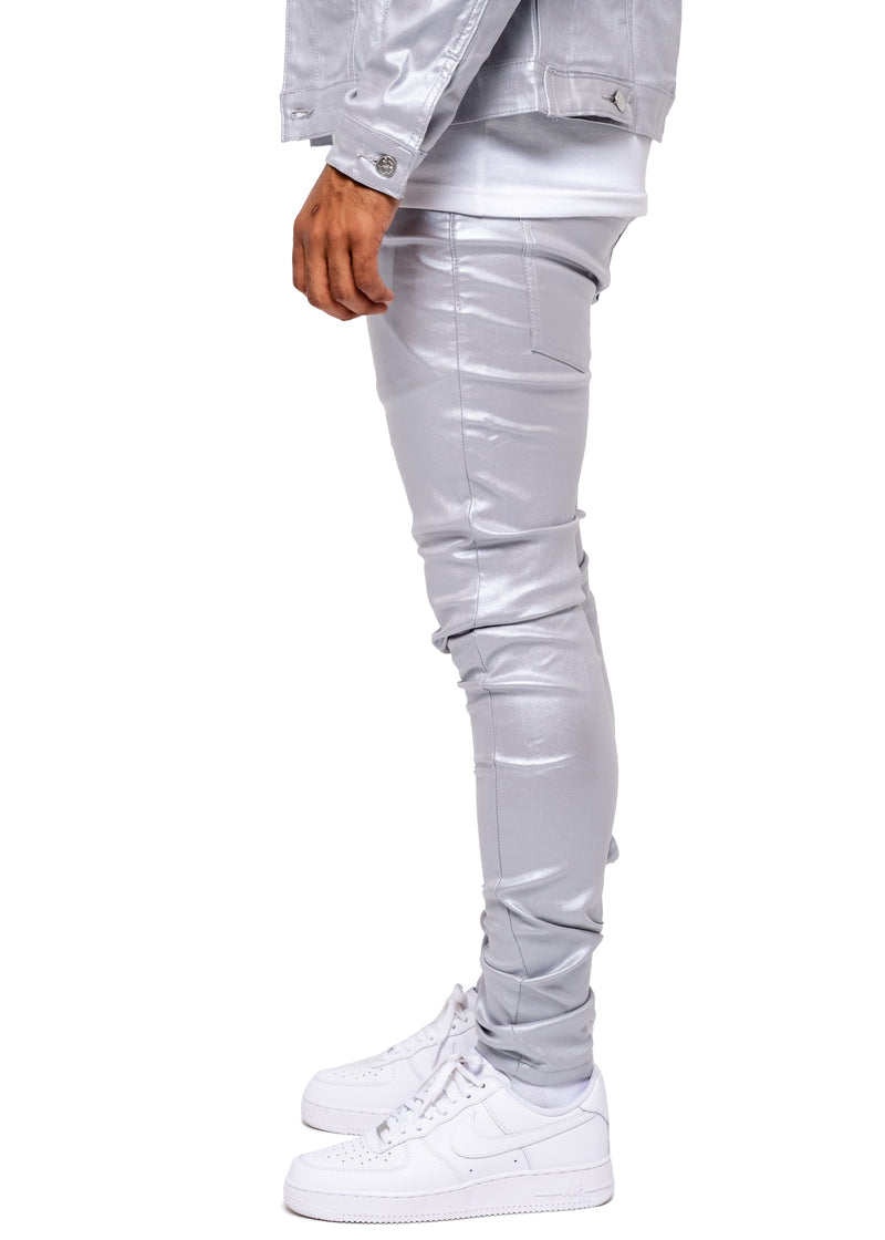 Silver Wax Denim Pants
