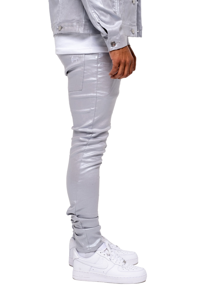Silver Wax Denim Pants
