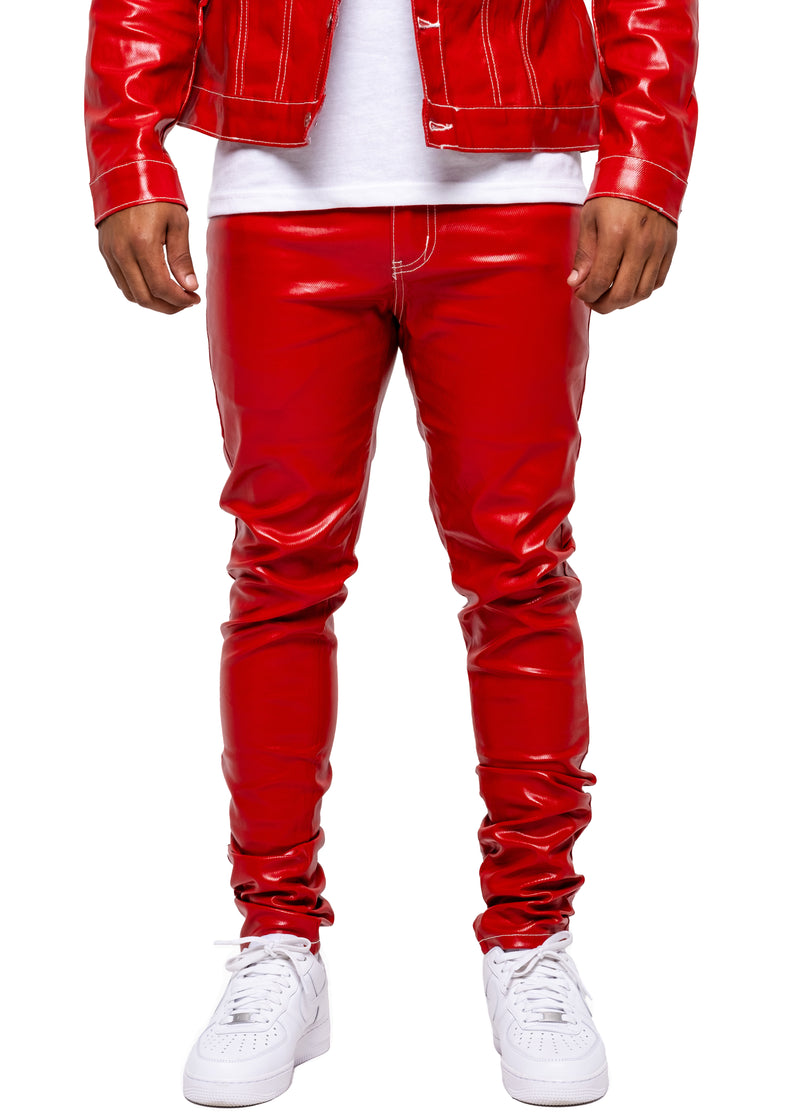 Red Wax Denim Pants