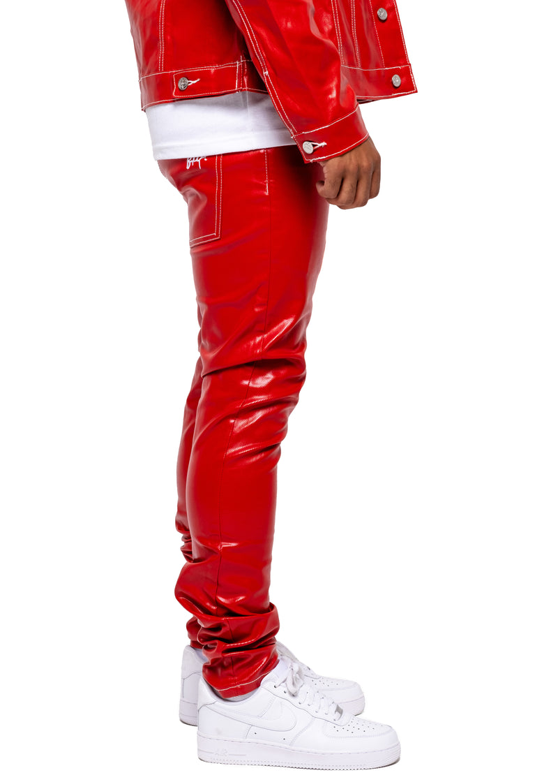 Red Wax Denim Pants