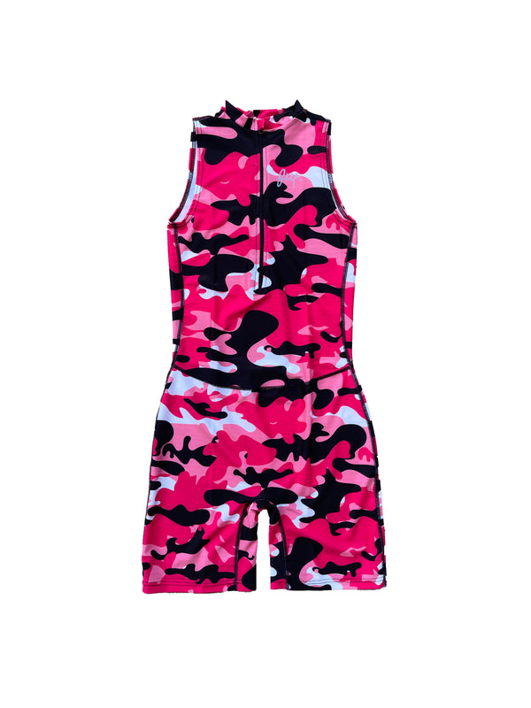 Pink Camo Sleeveless Bodysuit