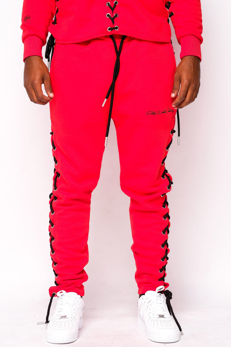 Red String Tie Sweatpants